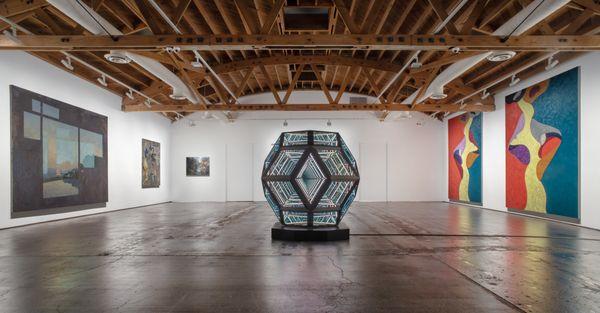 Installation view of works by Anthony James, Helen Beard, Alex Sutcliffe, and Alex Cutler