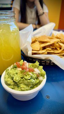 The chips and guacamole were on point, but the pineapple and passion fruit agua fresca was the best.