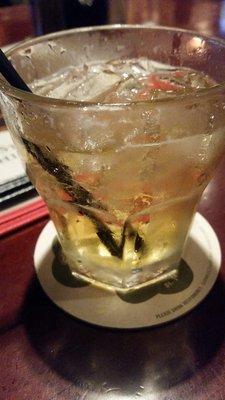 Happy hour whiskey and ginger $5.50