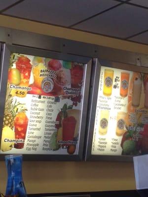 Raspado menu