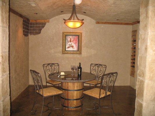 Faux brick knockout, custom table.