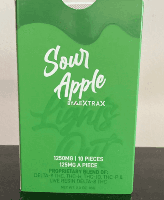 EXTRAX GUMMIES LIGHTS OUT "SOUR APPLE" 10ct