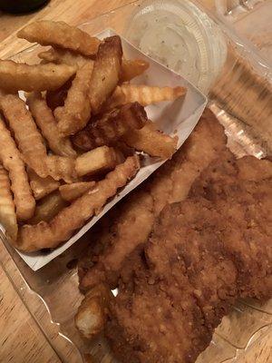 Chicken Finger Platter-- 4pc finger with fries, cole slaw, and honey mustard (not pictured).