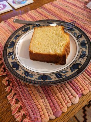 This is the olive oil cake that I beg my co-worker who lives in Charlotte to bring me whenever she's coming to NYC