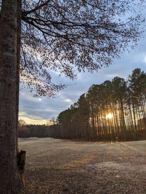 18th fairway at Winter Solstice Eve sunset.