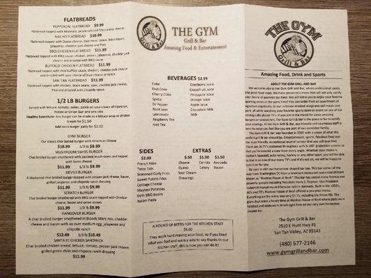 The menu