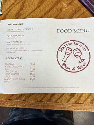 Food menu