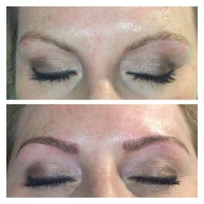 microblading:
 Semi brow strokes tattoo that last up to 18 months