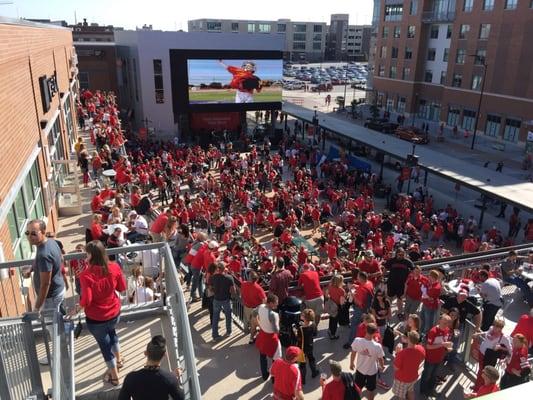 Me and a few of my friends on game day! GO BIG RED!