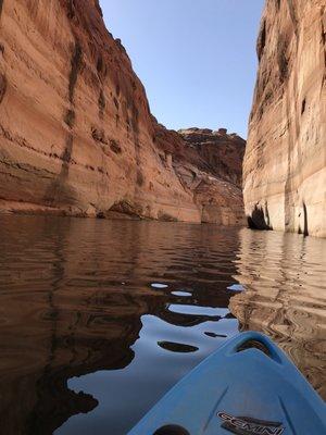 Kayaking through the antelope canyon