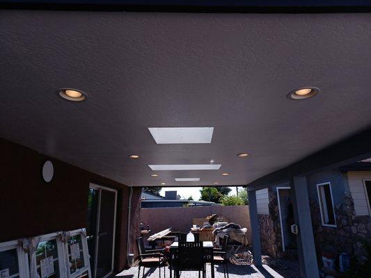 Installed 8 6" recess lights on a customers patio.