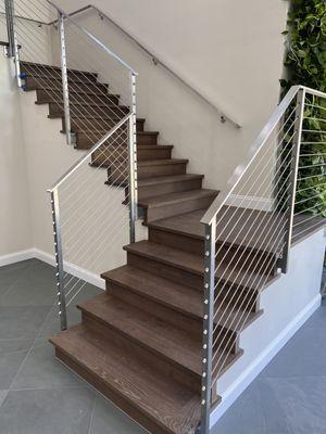 Wire Brushed Stair installation