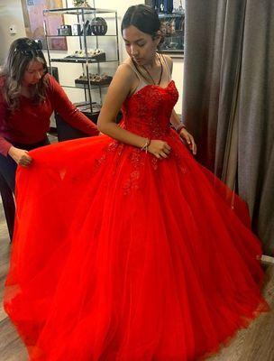 Quinceanera dress alterations available here at Precision Alterations