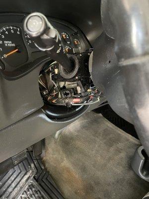 Broken steering wheel