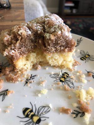 What was left of the crumb cake! Moist and delicious!!!!! Back off Homer!