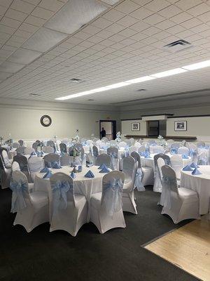 The tables & chair linen was very elegant.