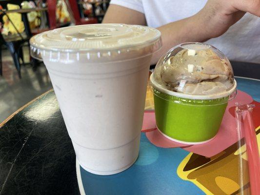 Banana agua Fresca and ferrero rocher ice cream