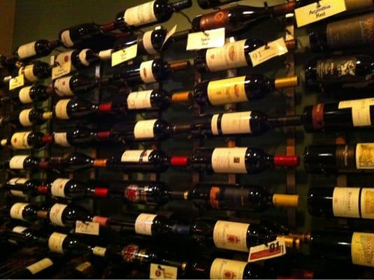 Wall of wine.