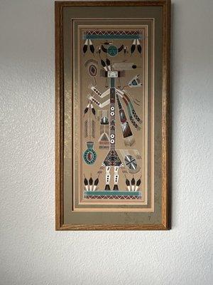 My newest addition to my collection, Authentic Navajo Sand painting by Herbert Ben Sr.