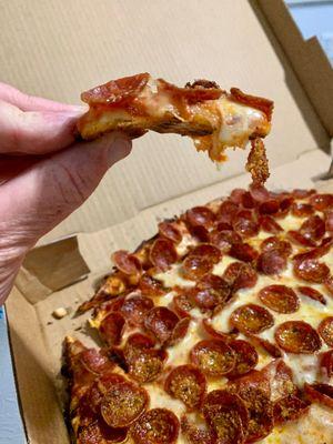 So glad we requested thin crust. Don't even need to try the regular rust.  #UpCloseSavor