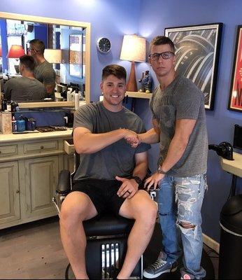 Phillies Phinest Jerad Eickhoff came through  Barbershop Denim for a Fresh Cut done by Chris