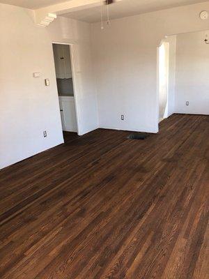 Sand, Stained, & Finished Oak Floor