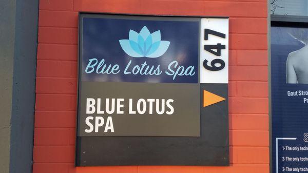 Blue Lotus Spa sign