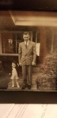 George W Johnson, our founder, with son Bob 1943.