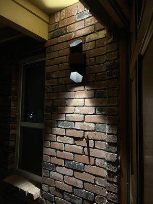 New outdoor lighting installed.