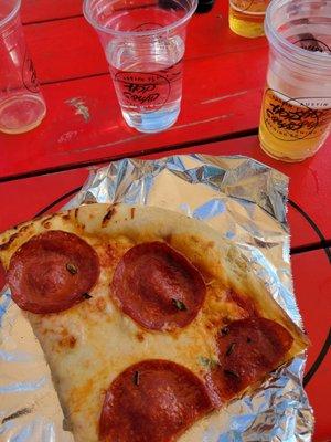 Pepperoni pizza and beer. My favorite meal!