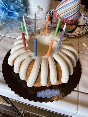 White chocolate raspberry Bundt cake