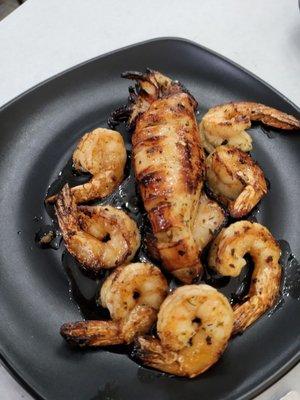 Grilled shrimp and calamari lunch special - so delicious!