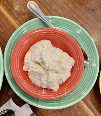 Side of homemade whipping cream