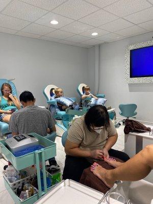 Even the little boys like to come when we treat ourselves to pedis!