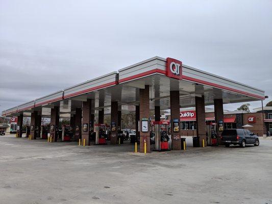 Outside. Gas station. There are 20 pumps at this QT.