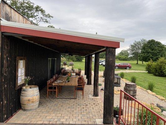 The dining pavilion at the farm.