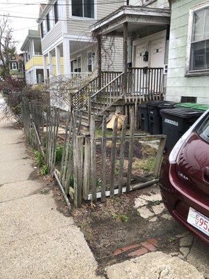 1/ I suggested to the out-of-state landlady that we get rid of this fence!