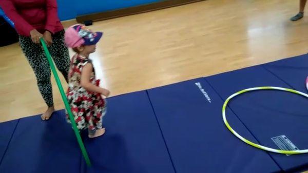 My daughter enjoying Toddler Gymnastics Class