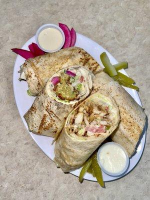 Falafel Sandwich and Chicken Shawarma