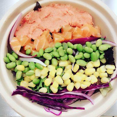 Fresh salmon and spicy tuna bowl!