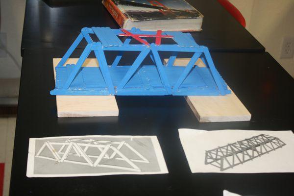 Physics students will test the strength of the bridges they build.