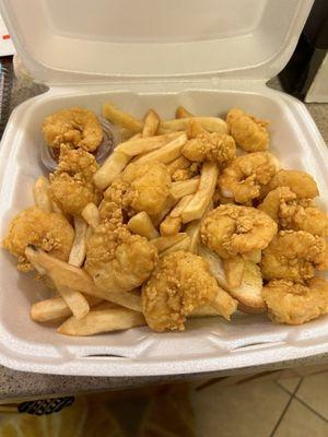 Fried shrimp dinner