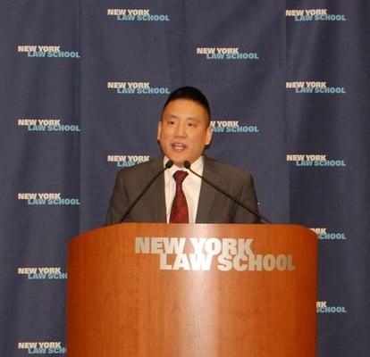 Speaking at a New York Law School honoree event.