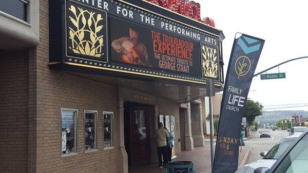 The Performing Arts Center where they host Family Life Church service.