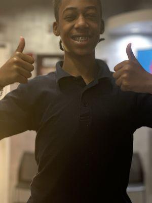 Teen boy with braces