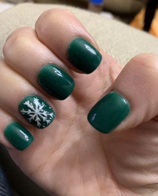 Dip powder mani for Christmas season