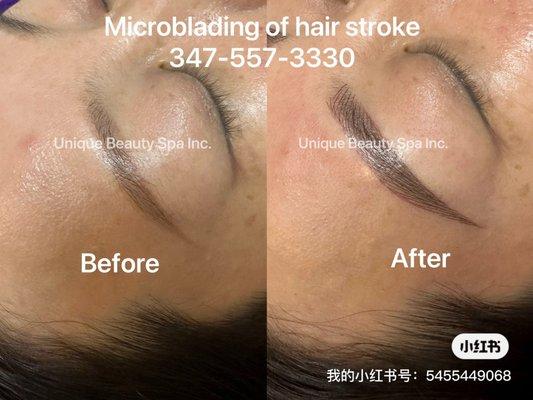 #半永久纹眉#美容#Microblading#hairstroke#handcraft#线条眉 347-557-3330