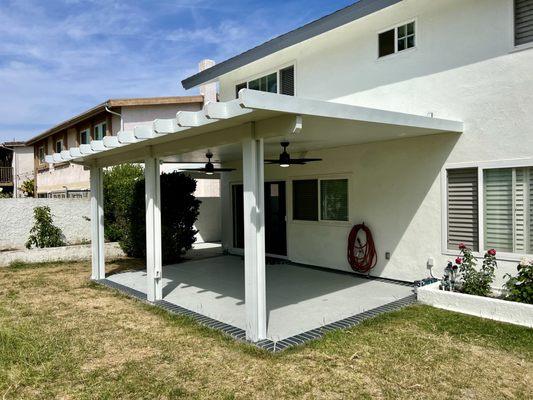 Painted exterior of house, and installed a couple of new patio covers with electrical