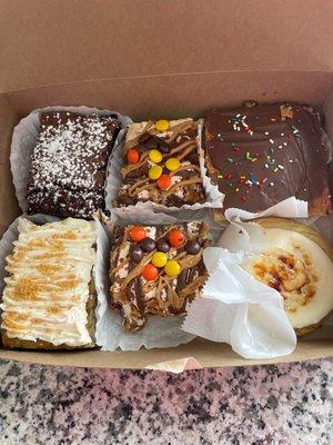 Just one of the boxes: fudge brownie, banana bread, peanut butter s'mores, Tandy kake, banana foster.