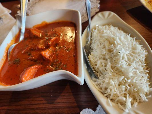 Chicken Tikka Masala and side of rice